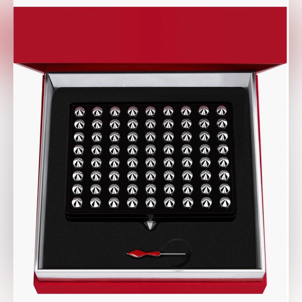 Christian Louboutin Black and Silver Studded Card Case